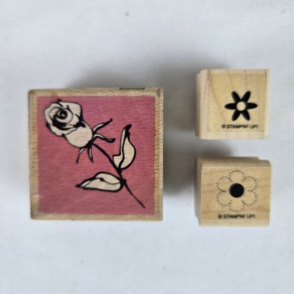 Mixed Brands Bundle of 9 Floral Themed Rubber Stamps Crafts - Picture 6 of 8